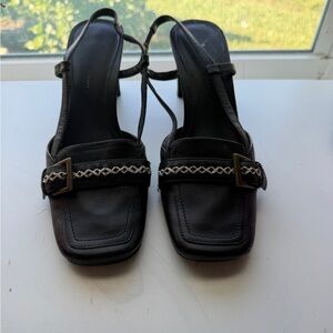 Nine West Black Strappy Heels